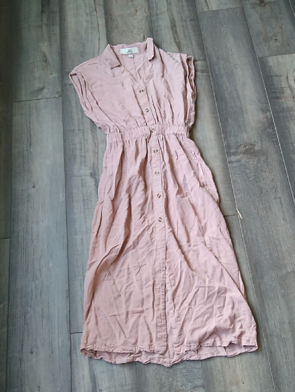 Thread & Supply Dusty Pink Button-Front Maxi Dress
